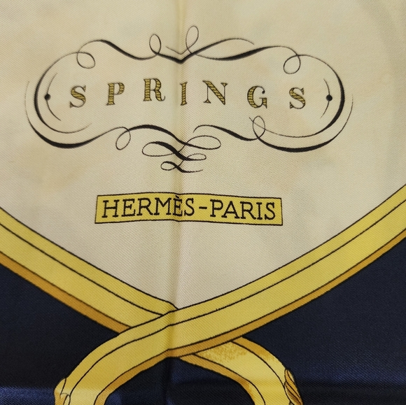 Hermes Vintage Carren 90 Silk Scarf "Springs" by Ledoux - Picture 11 of 15